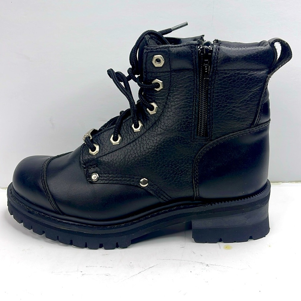 Orange County Choppers Motorcycle Ankle Zip/Lace Up Boots Black Women's